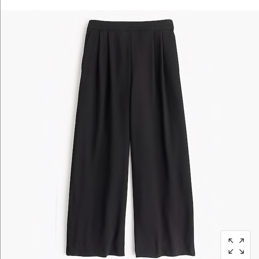 Wide leg crop j crew pant/trouser black size 2